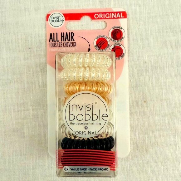 Invisibobble Original Traceless Hair Ring Value Pack 8x Spiral Ponytail Holder - Picture 1 of 8